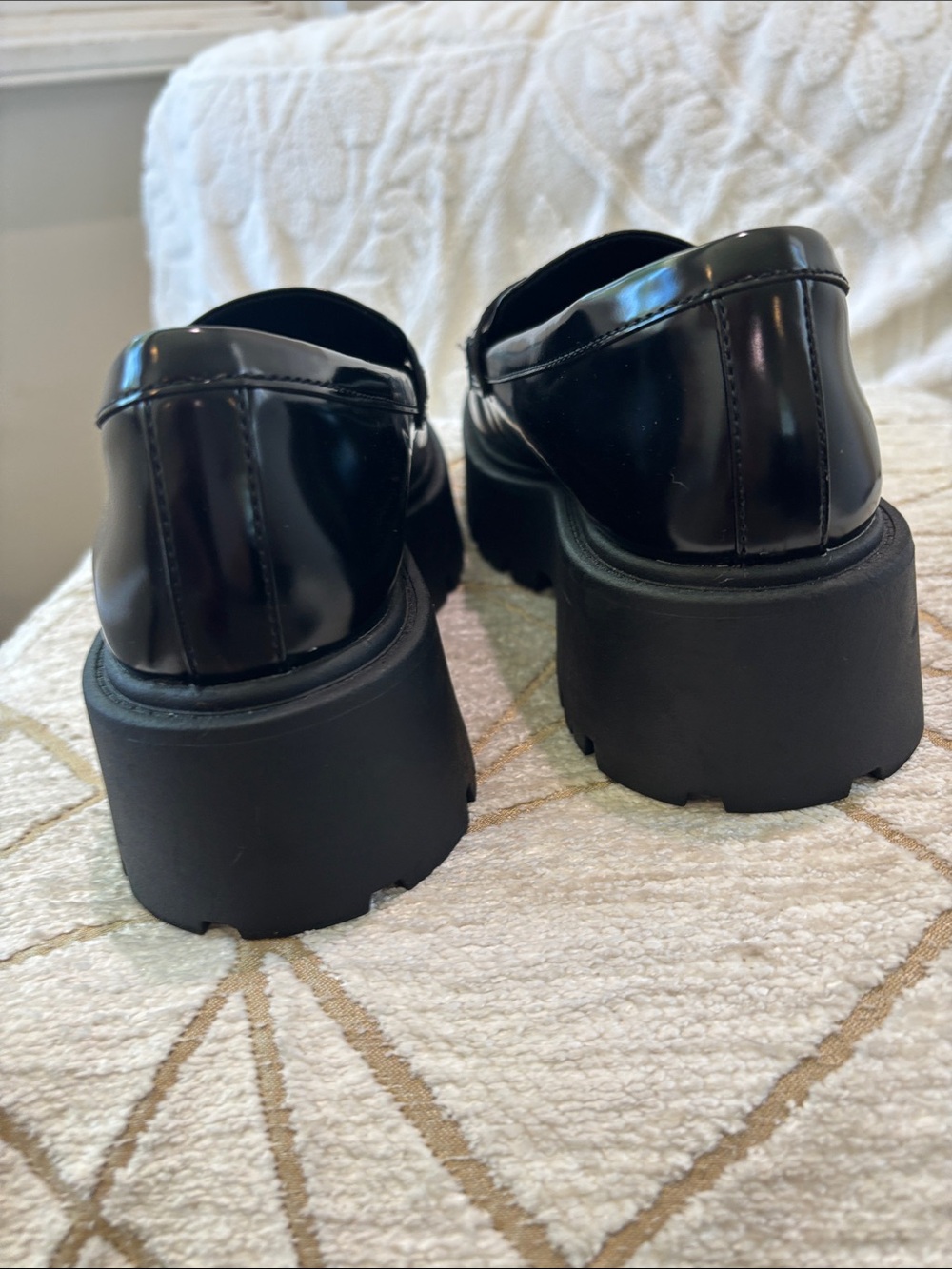 NEW Madden NYC Women's Size 8 Chunky Y2K Platform Lug Sole Penny Loafers Black - Picture 7 of 9